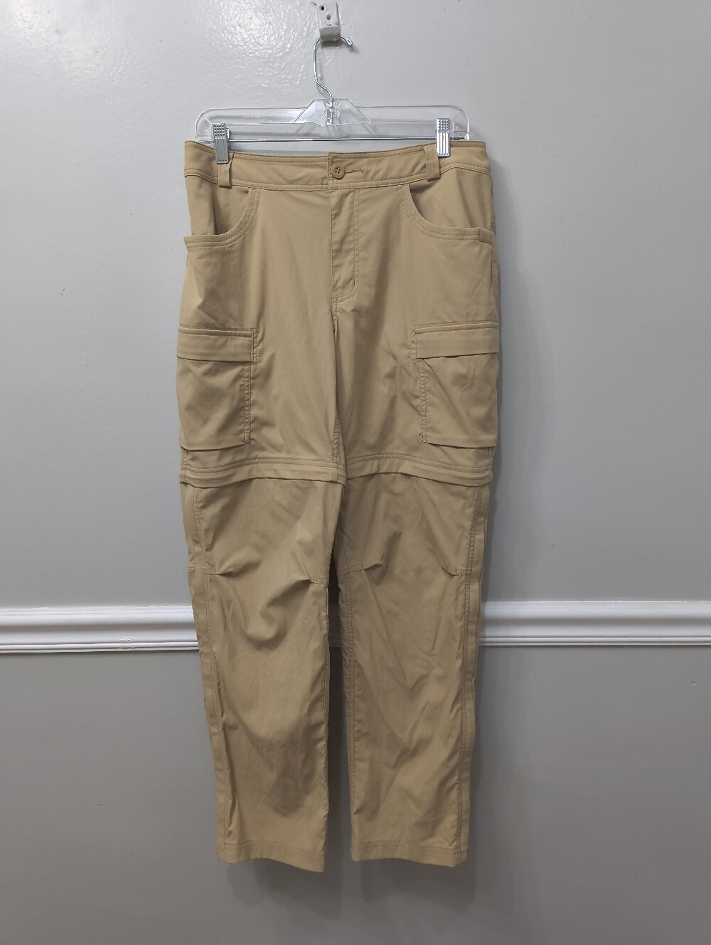 REI CO-OP Sahara Convertible Khaki Cargo Pants Sz 14 Hiking Camping Activewear